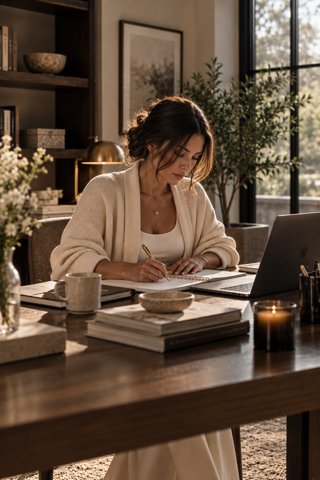 Build — focused, purposeful work at a desk