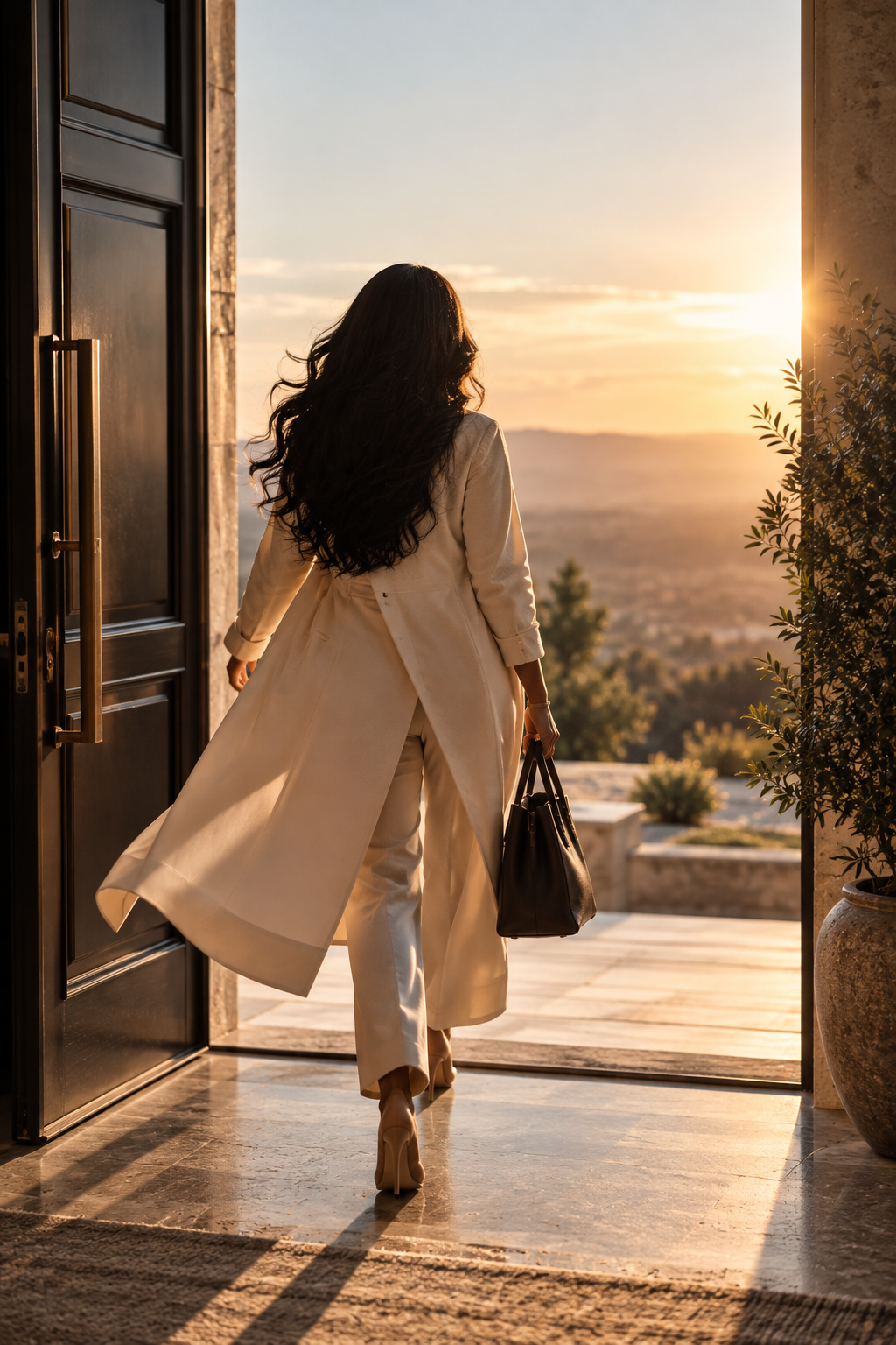 Freedom — walking through an open door into light